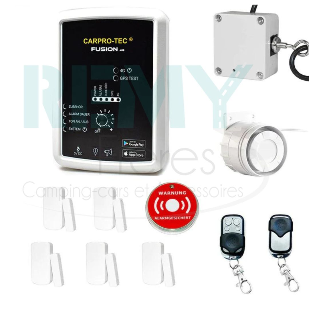 KIT ALARME FUSION 4G, GPS, CAPTEUR PORTE, CAPTEUR VELO